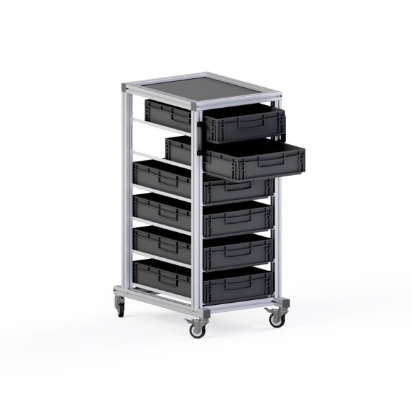 Systemwagen mit ESD-Euroboxen H=111 cm